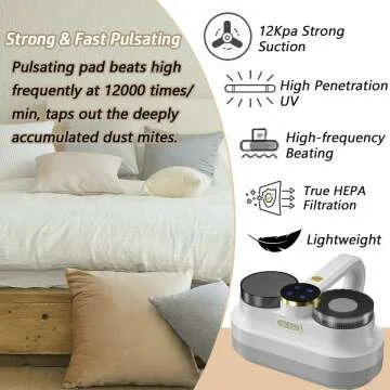 Allergen-Removing Mattress Vacuum with UVC & HEPA