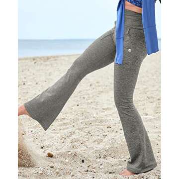 Aurgelmir Women’s High Waisted Flare Yoga Pants with Pockets