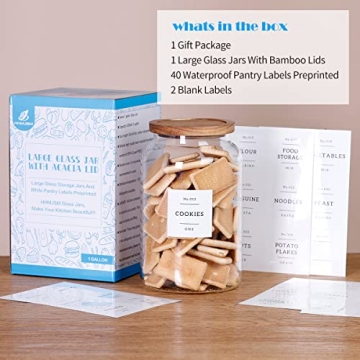 1 Gallon Cookie Jar Set with Airtight Acacia Lids - Storage Made Stylish