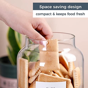 1 Gallon Cookie Jar Set with Airtight Acacia Lids - Storage Made Stylish