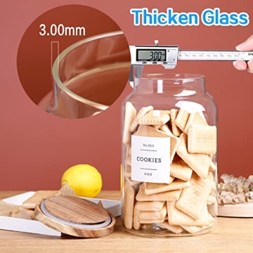 1 Gallon Cookie Jar Set with Airtight Acacia Lids - Storage Made Stylish