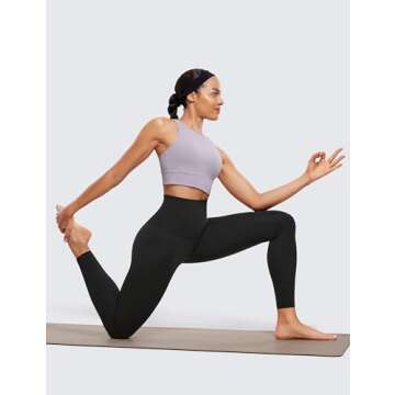 CRZ YOGA Super High Waisted Butterluxe Yoga Pants 25 Inches - Buttery Soft Workout Leggings for Women Over Belly Black Small