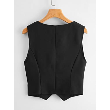 Romwe Women's Stylish Sleeveless Blazer Vest Coat