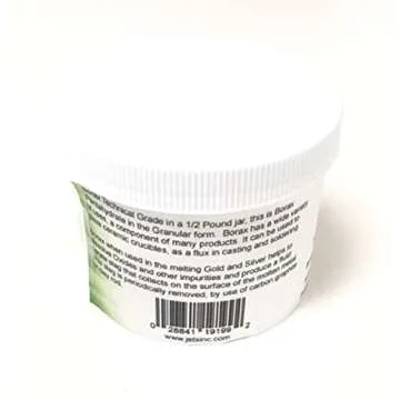 Borax 1/2 Pound Container Melting Flux 8 Oz. To Glaze Crucible Dishes for Gold Silver Jewelry by JTS