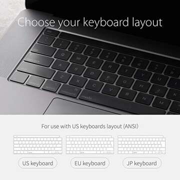Moshi ClearGuard Keyboard Protector for MacBook Pro 13''/ 16" (2019-2020/US Layout), Touch Bar Compa...