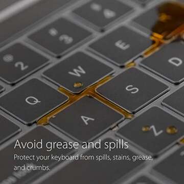 Moshi ClearGuard Keyboard Protector for MacBook Pro 13''/ 16" (2019-2020/US Layout), Touch Bar Compatible, 0.1 mm Thin, Washable & Reusable, Non-Toxic, High Transparency, for MacBook Pro 13''/16"