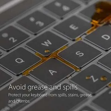 Moshi ClearGuard Keyboard Protector for MacBook Pro 13''/ 16" (2019-2020/US Layout), Touch Bar Compatible, 0.1 mm Thin, Washable & Reusable, Non-Toxic, High Transparency, for MacBook Pro 13''/16"