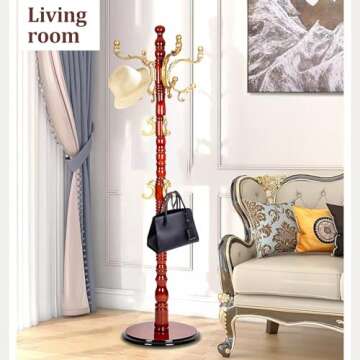 Coat Racks ​freestanding, High-grade Wooden Tree Coat Rack, Coat Rack Stand With 14 Hooks & Stable Disc Base, For such as coats, jackets, Hats, Home Office Tree Coat Hanger Stand