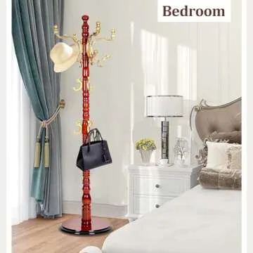 Coat Racks ​freestanding, High-grade Wooden Tree Coat Rack, Coat Rack Stand With 14 Hooks & Stable Disc Base, For such as coats, jackets, Hats, Home Office Tree Coat Hanger Stand