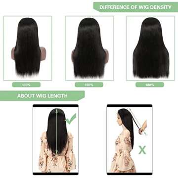 Vroosar 13x4 HD Body Wave Lace Front Wigs Human Hair Wigs for Black Women, 180% Density Brazilian Virgin Glueless Wigs, Pre Plucked with Baby Hair, 30 Inch