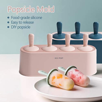 Popsicle Mold Set 4 Pieces Easy Release Silicone Maker