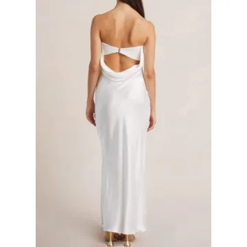 NUFIWI Elegant Satin Maxi Dress for Women - Stylish & Comfortable