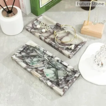 Luxury Natural Marble Hand Towel Tray for Chic Decor