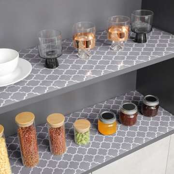 Glotoch Non Adhesive Shelf Liners, Durable & Waterproof