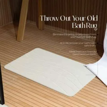 Mondano Stone Bath Mat Quick Dry Non-Slip Diatomaceous Earth