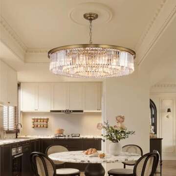 GMlixin Large Crystal Chandelier - Modern Pendant Light