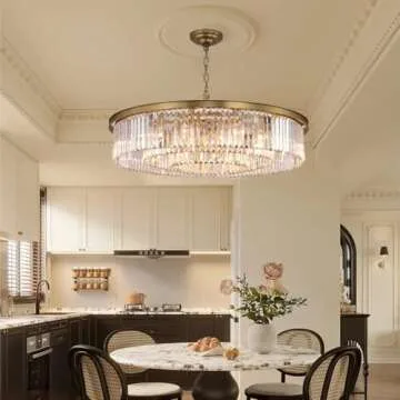 GMlixin Large Crystal Chandelier - Modern Pendant Light