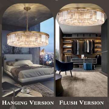 GMlixin Large Crystal Chandelier - Modern Pendant Light