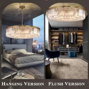 GMlixin Large Crystal Chandelier - Modern Pendant Light