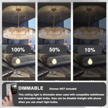 GMlixin Large Crystal Chandelier - Modern Pendant Light