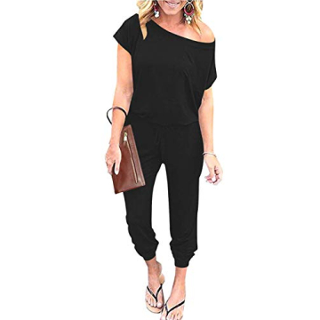 ANRABESS Women's Casual Summer Jumpsuit - Stylish Off Shoulder Fashion for Travel Lovers