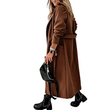 Women's Classic Belted Long Jacket for Chilly Days