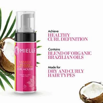 Mielle Brazilian Curly Cocktail Curl Mousse with Babassu Oil 7.5oz