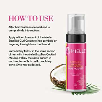 Mielle Brazilian Curly Cocktail Curl Mousse with Babassu Oil 7.5oz