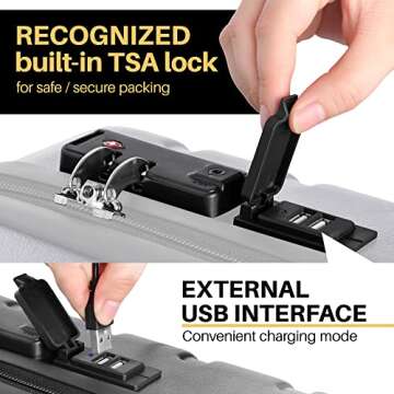 AnyZip 21" Kids Carry On Luggage with USB Port