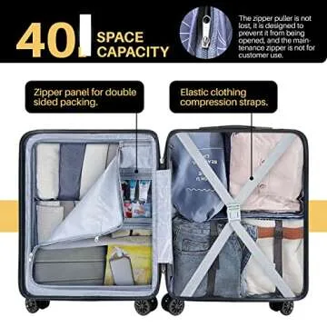 AnyZip 21" Kids Carry On Luggage with USB Port