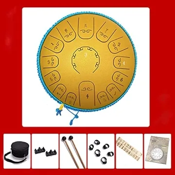 Experience Serenity with the 14 Inch 15 Note Carbon Steel Tongue Drum for Meditation, Yoga, and Musi...