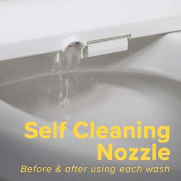 SmartBidet SB-1000WE Electric Bidet Toilet Seat with Heated Seating, Warm Air Dryer, Temperature Control Wash, and Remote Control, Elongated Seating