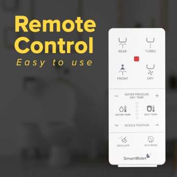 SmartBidet SB-1000WE Electric Bidet Toilet Seat with Heated Seating, Warm Air Dryer, Temperature Control Wash, and Remote Control, Elongated Seating