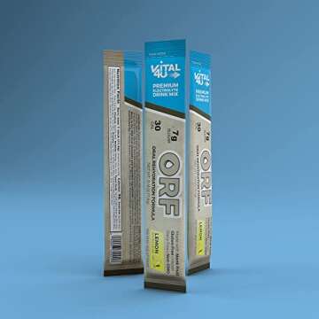 Vital 4U® ORF - Oral Rehydration Formula Electrolyte Replacement Drink Mix, Vegan, Gluten Free, with Monk Fruit - Natural Lemon Flavor - 24 Count