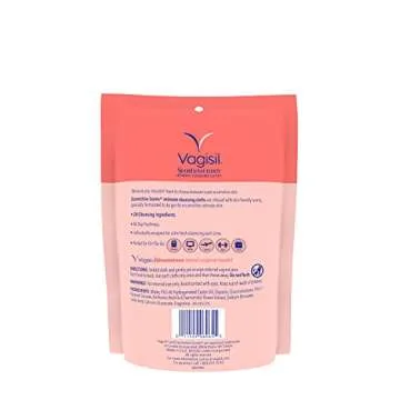 Vagisil Scentsitive Scents On-The-Go Feminine Cleansing Mini Wipes, pH Balanced, Peach Blossom, Individually Wrapped, 16 Count White