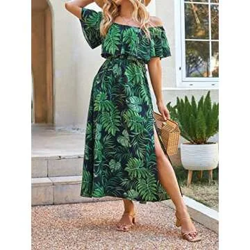 CUPSHE A Shape Off Shoulder Maxi Dress - Summer Style