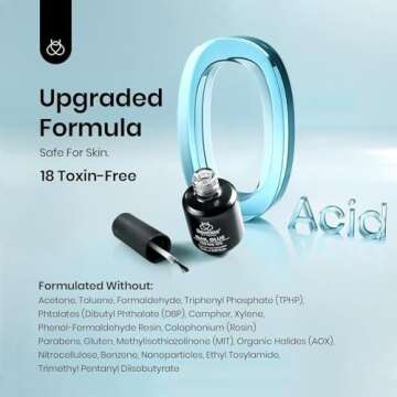 Beetles Gel Polish 9 in 1 Nail Glue with New Formula, 0.5 Fl Oz Super Strong Brush in Nail Gel Glue ...