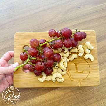 Personalized Cutting Boards - Small Monogrammed Engraved Cutting Board (K) - 9x6 Customized Bamboo Cutting Board with Initials - Wedding Kitchen Gift - Wooden Custom Charcuterie Boards by On The Rox