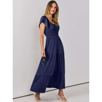 ANRABESS Flutter Sleeve Maxi Dress for Summer Style