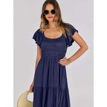 ANRABESS Flutter Sleeve Maxi Dress for Summer Style
