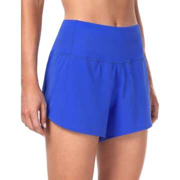 HeyNuts Focus Running Shorts for Women, High Waisted Athletic Shorts Lined Workout Shorts with Zipper Pocket 4"