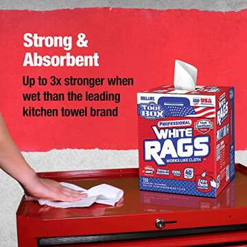 TOOLBOX White Rags Shop Towels - Absorbent & Durable