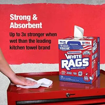TOOLBOX White Rags Shop Towels - Absorbent & Durable