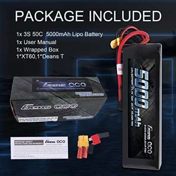 Gens ace 5000mAh 11.1V LiPo Battery for RC Cars Power