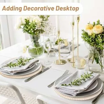 Billbotk Round Woven Placemats Set of 4 for Dining Table