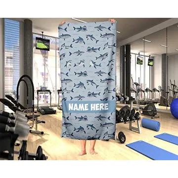 Colorful Shark Pattern Kids Towel - Customizable Bath & Beach