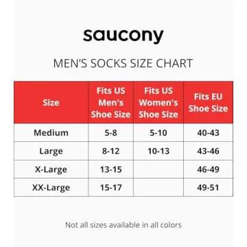 Saucony Men's Performance Comfort Fit No-Show Socks - 6 Pairs