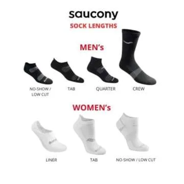 Saucony Men's Performance Comfort Fit No-Show Socks - 6 Pairs