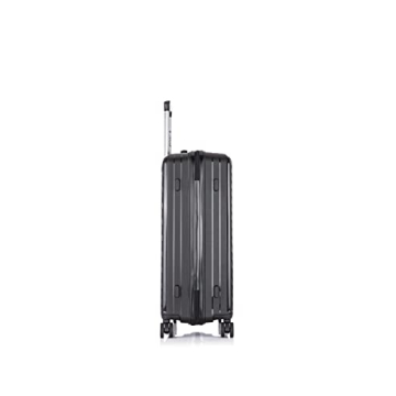 Rockland Prague Hardside Luggage with Spinner Wheels, Black, 3-Piece Set (20/24/28)