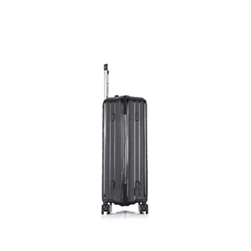 Rockland Prague Hardside Luggage with Spinner Wheels, Black, 3-Piece Set (20/24/28)